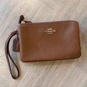 Coach double zipper wristlet wallet